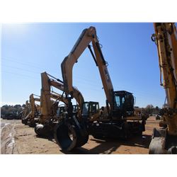 2015 CAT 318D MH RUBBER TIRED HYD LOG LOADER, VIN/SN:P9M00305 - LOGGING BOOM, GRAPPLE, OUTRIGGERS, C
