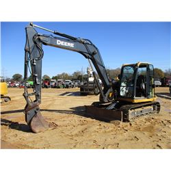 2013 JOHN DEERE 85G HYDRAULIC EXCAVATOR, VIN/SN:017383 - 7' STICK, 24" BUCKET COUPLER, AUX HYD, SWIN