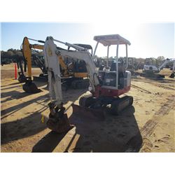 2013 TAKEUCHI TB016 MINI EXCAVATOR, VIN/SN:116116400 - 4' STICK, BLADE, 12" BUCKET, CANOPY, RUBBER T