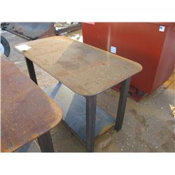 29" X 57" METAL TABLE W/SHELF (B-7)