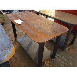 29" X 57" METAL TABLE W/SHELF (B-7)