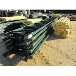 (2) PALLET SHELVING RAILS W/SUPPORT POSTS (B-9)