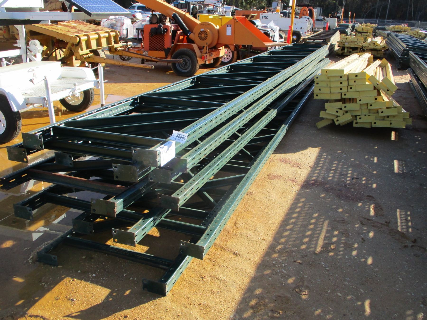 (2) PALLET OF SHELVING RAILS W/SUPPORT POSTS (B9) J.M. Wood Auction