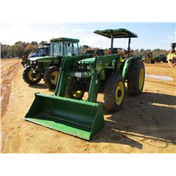 JOHN DEERE 5410 FARM TRACTOR, VIN/SN:641372 - MFWD, (3) REMOTES, JOHN DEERE 540 BUCKET, ROLL BAR, 16