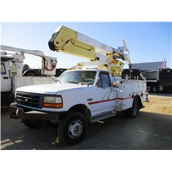 1994 FORD BUCKET TRUCK, VIN/SN:1FDLF47MXREA31697 - DIESEL ENGINE, A/T, 10' TOOL BODY, TECO BUCKET, 3