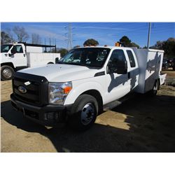 2011 FORD F350 FLATBED, VIN/SN:1FD8X3G66BEB40811 - GAS ENGINE, EXT CAB, A/T, ODOMETER READING 161,32