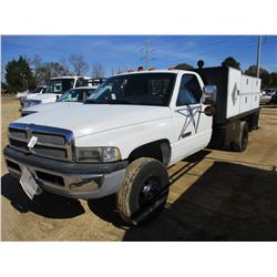2000 DODGE RAM 3500 MECHANIC TRUCK, VIN/SN:3B6MC3664YM217506 - CUMMINS DIESEL ENGINE, A/T, 12' BODY,
