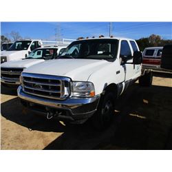 2002 FORD F350 CAB & CHASSIS, VIN/SN:1FTWW33F02EC48071 - 4X4, CREW CAB, POWERSTROKE DIESEL ENGINE, A