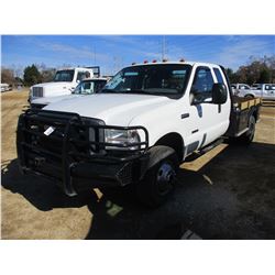 2006 FORD F350 FLATBED TRUCK, VIN/SN:1FDWX37PX6ED21111 - 4X4, EXT CAB, POWERSTROKE DIESEL, A/T, ODOM