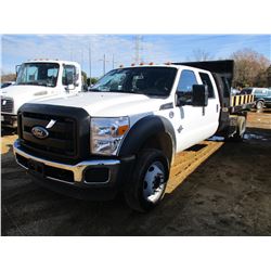2016 FORD F550 FLATBED DUMP TRUCK, VIN/SN:1FD0W5HT3GED30945 - S/A, CREW CAB, POWER STROKE DIESEL ENG