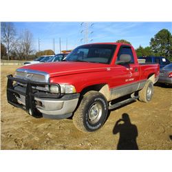 1999 DODGE RAM PICK UP, VIN/SN:3B7HF16Y3XM594062 - V8 GAS ENGINE, A/T, ODOMETER READING 226,706 MILE