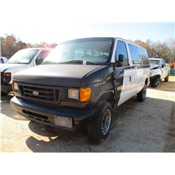 2007 FORD PASSENGER VAN, VIN/SN:1FBNE31L270A25992 - GAS ENGINE, A/T (DOES NOT OPERATE) (COUNTY OWNED