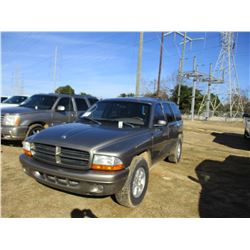 2003 DODGE DURANGO SUV, VIN/SN:1D4HR38N43F585857 - GAS ENGINE, A/T, ODOMETER READING 143,359 MILES