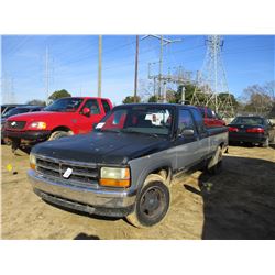 1993 DODGE DAKOTA PICK UP, VIN/SN:1B7FL23X2PS271078 - EXT CAB, GAS ENGINE, A/T, ODOMETER READING 197