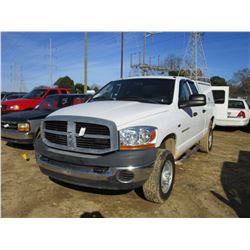 2006 DODGE RAM 2500 PICK UP, VIN/SN:1D7KS28D16J154103 - 4X4, CREW CAB, GAS ENGINE, A/T, ODOMETER REA