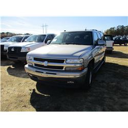 2005 CHEVROLET SUBURBAN VIN/SN:3GNEC16ZX5G291125 - GAS ENGINE, A/T, ODOMETER READING 160,155 MILES