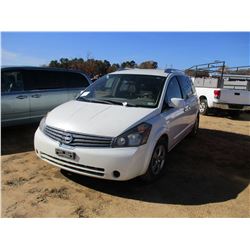 2009 NISSAN QUEST VIN/SN:5N1BV28U59N104539 - GAS ENGINE, A/T, ODOMETER READING 266,989 MILES