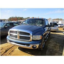 2003 DODGE 3500 PICKUP, VIN/SN:3D7LA38673G737318 - CREW CAB, CUMMINS DIESEL, A/T, ODOMETER READING 3