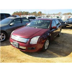 2007 FORD FUSION VIN/SN:3FAHP07197R225465 - V6 GAS, A/T, ODOMETER READING 156,634 MILES