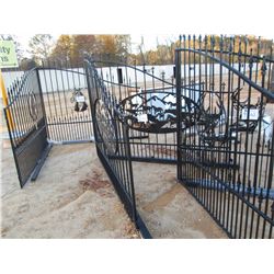 16' IRON GATE W/POST, WILD HORSE SCENE