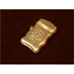 Un étui à allumettes en or jaune 14kt.  A 14kt yellow gold vesta case. $200/300...