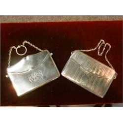 Un lot de 2 porte-cartes en argent, l'un américain, l'autre Birmingham, 1910....