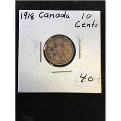 1918 CANADA 10 CENTS! SUPERB GRADE!