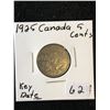 Image 1 : 1925 CANADA 5 CENTS! KEY DATE!