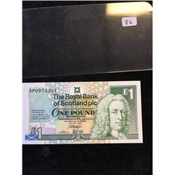 1999 THE ROYAL BANK OF SCOTLAND 1 POUND COMMEMORATIVE NOTE!