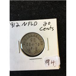 1912 NEWFOUNDLAND 20 CENTS