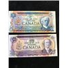 Image 1 : BANK OF CANADA MULTI-COLOUR ISSUE $5 AND $10 MATCHED LOW SERIAL NUMBER!