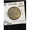 Image 1 : 1911 (KEY DATE) CANADA 50 CENTS!