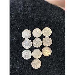 10X NEWFOUNDLAND 10 CENTS!