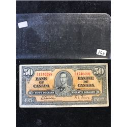 1937 BANK OF CANADA $50 NOTE!