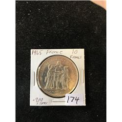 1965 FRANCE 10 FRANCS SILVER!