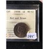 Image 1 : 1900H CANADA LARGE CENT! ICCS GRADED MS-62.RED/BROWN!