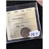 Image 1 : 1887 CANADA 10 CENTS! RARE KEY DATE.ICCS GRADED F-12