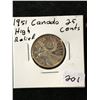 Image 1 : 1951 HIGH RELIEF CANADA 25 CENTS!