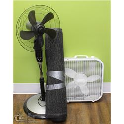 LOT OF 2 FANS & AN ENTRANCE CARPET