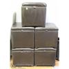 Image 1 : LOT OF 5 BROWN LEATHERETTE STORAGE STOOLS