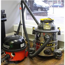 LOT OF 2 VACUUMS, STANLEY SHOP VAC & HENRY VAC