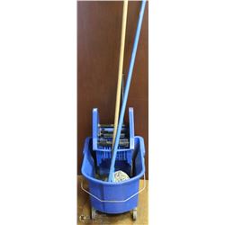 BLUE JANITORS BUCKET & MOPS
