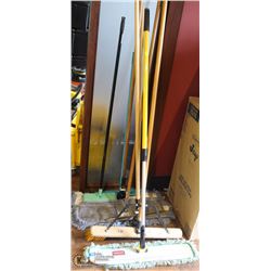 LARGE LOT OF ASSORTED BROOMS