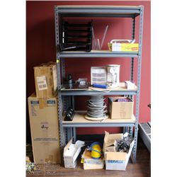 4 TIER STORAGE WITH CONTENTS,