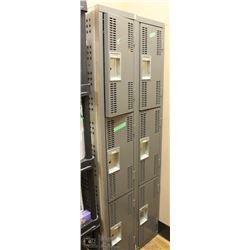 LOT OF 2 THREE DOOR LOCKER BANKS