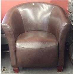BROWN LEATHERETTE CLUB CHAIR