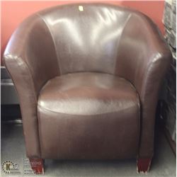 BROWN LEATHERETTE CLUB CHAIR