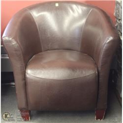 BROWN LEATHERETTE CLUB CHAIR