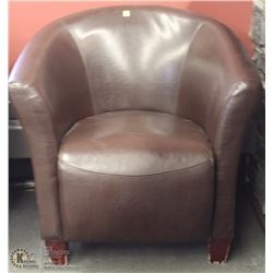 BROWN LEATHERETTE CLUB CHAIR