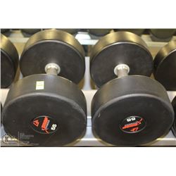 PAIR OF 55LB DUMBBELLS